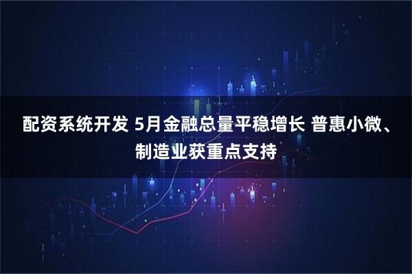 配资系统开发 5月金融总量平稳增长 普惠小微、制造业获重点支持